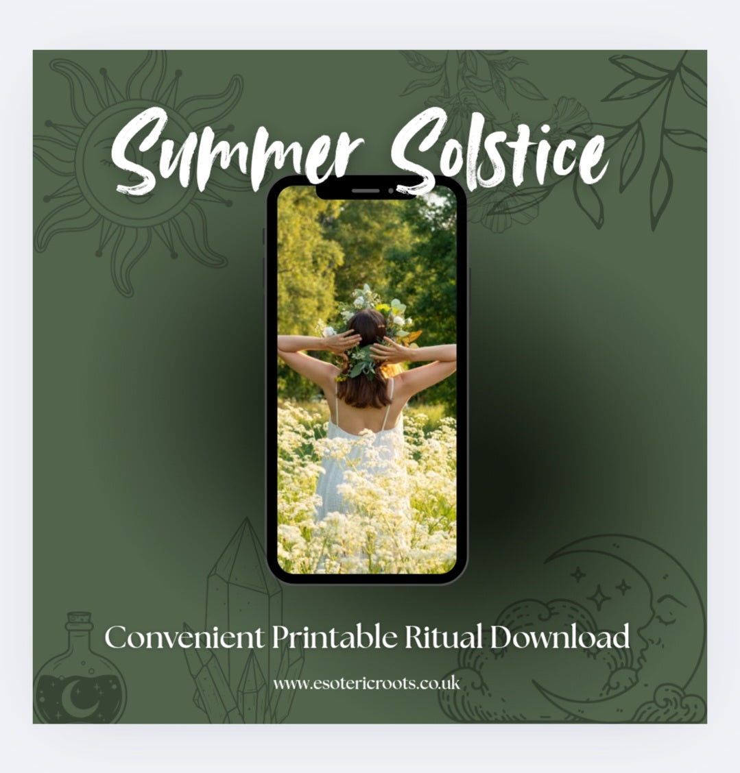 Summer Solstice Printable Spell PDF File: Celebrate Growth and Abundance.