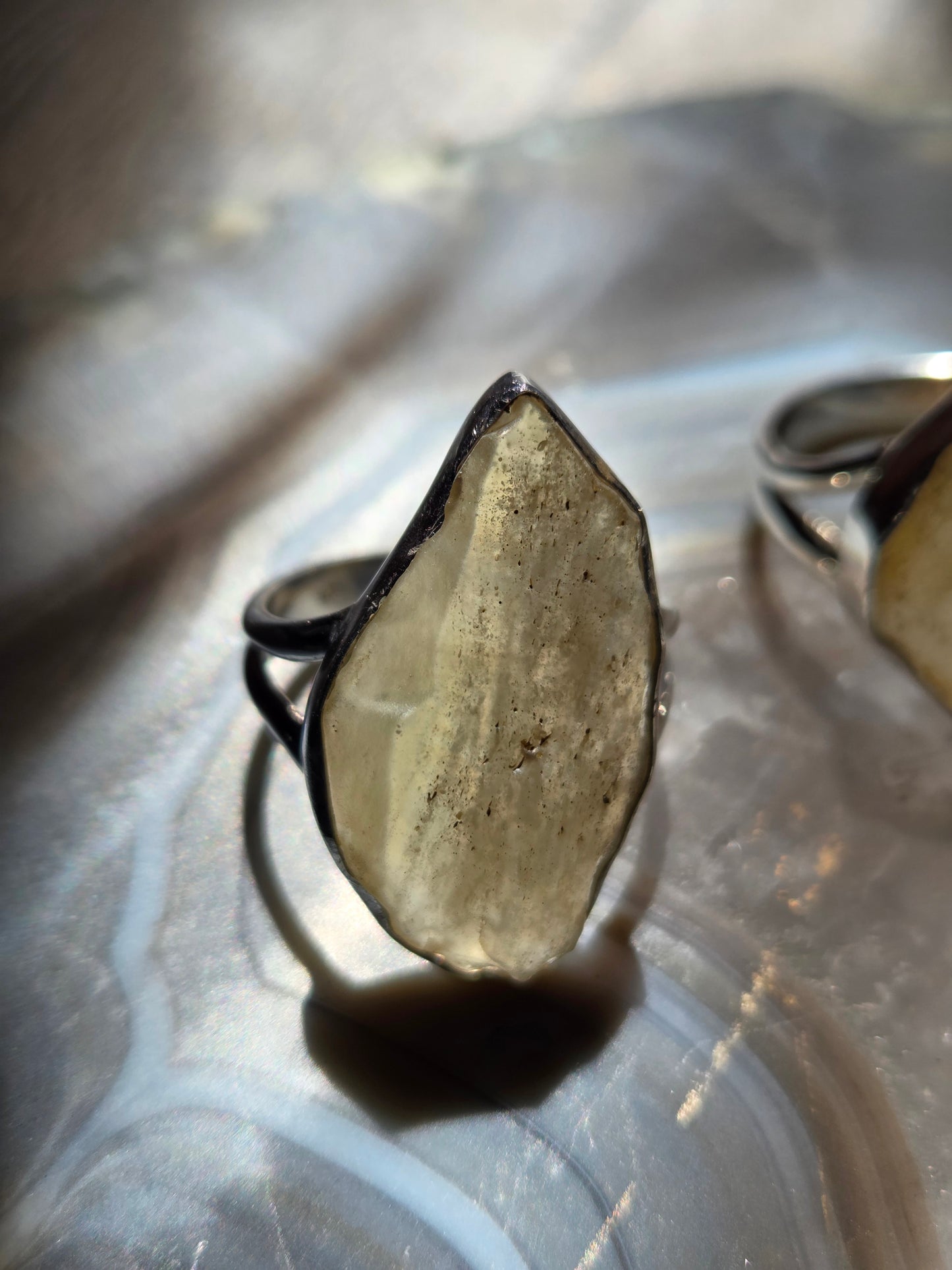 Libyan Desert Glass Sterling Silver Ring