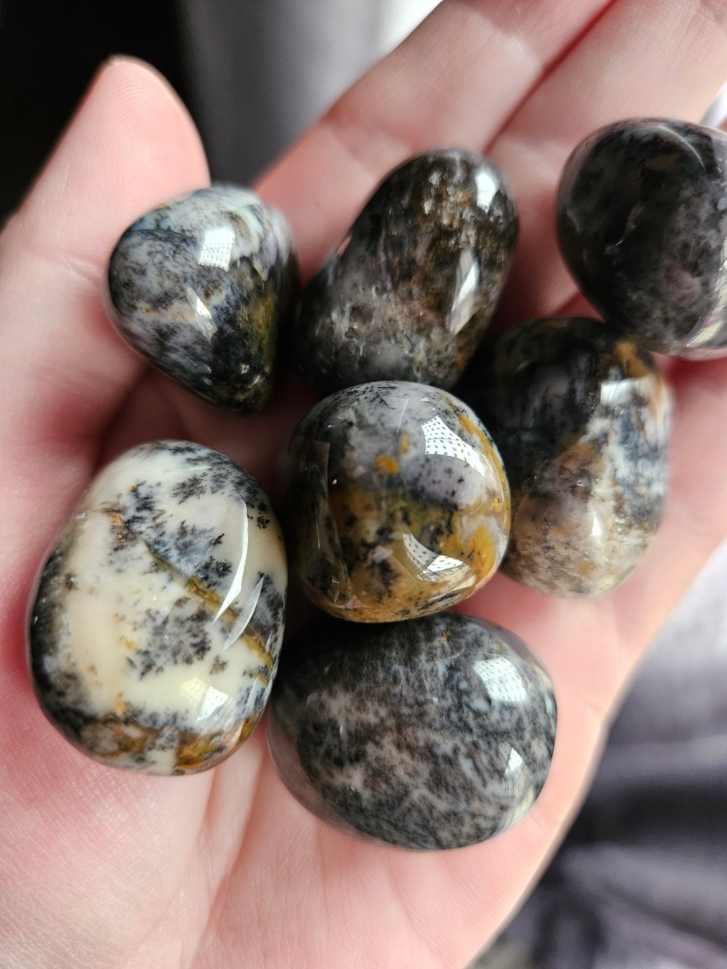 Merlinite Tumble ( Dendritic Agate) Dark