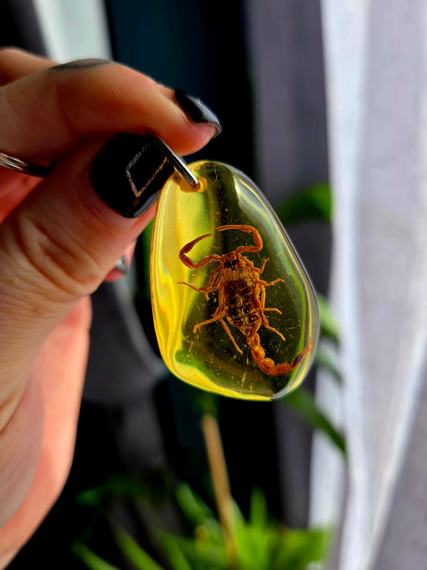 Amber & Scorpion Key Ring Amulet
