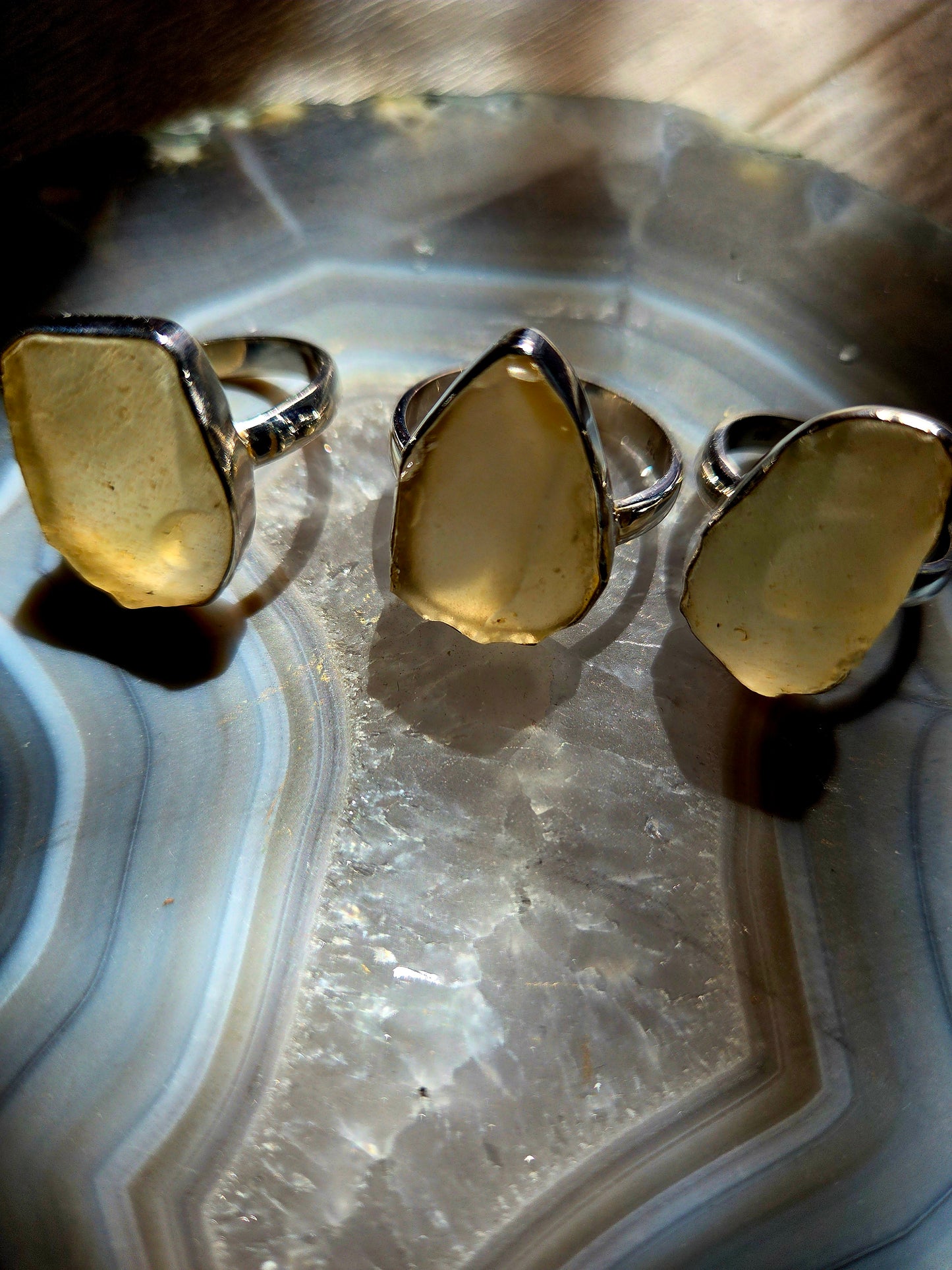 Libyan Desert Glass Sterling Silver Ring