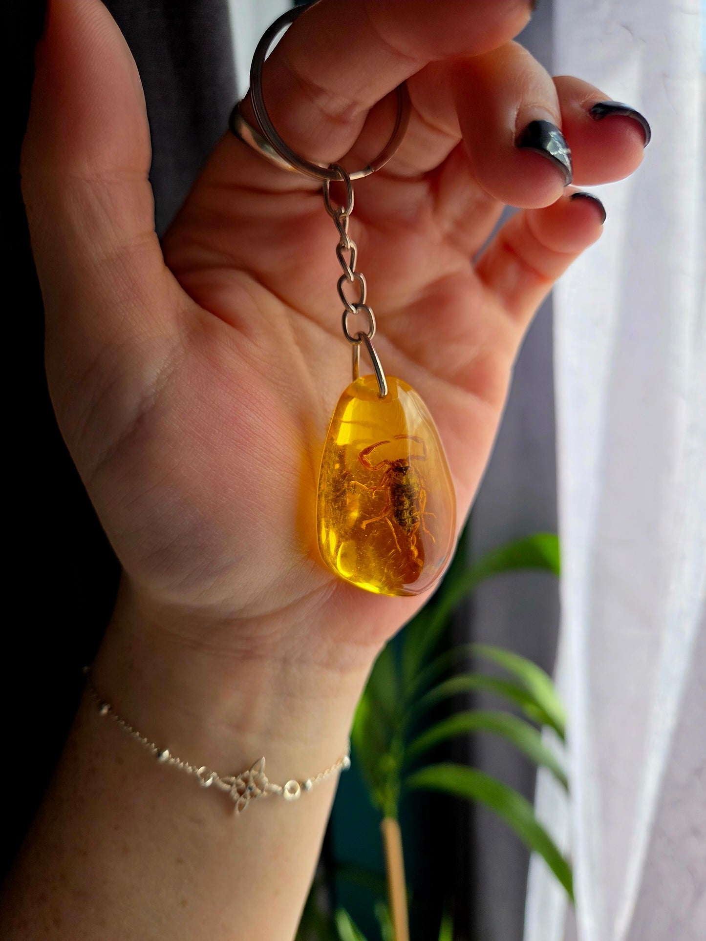 Amber & Scorpion Key Ring Amulet