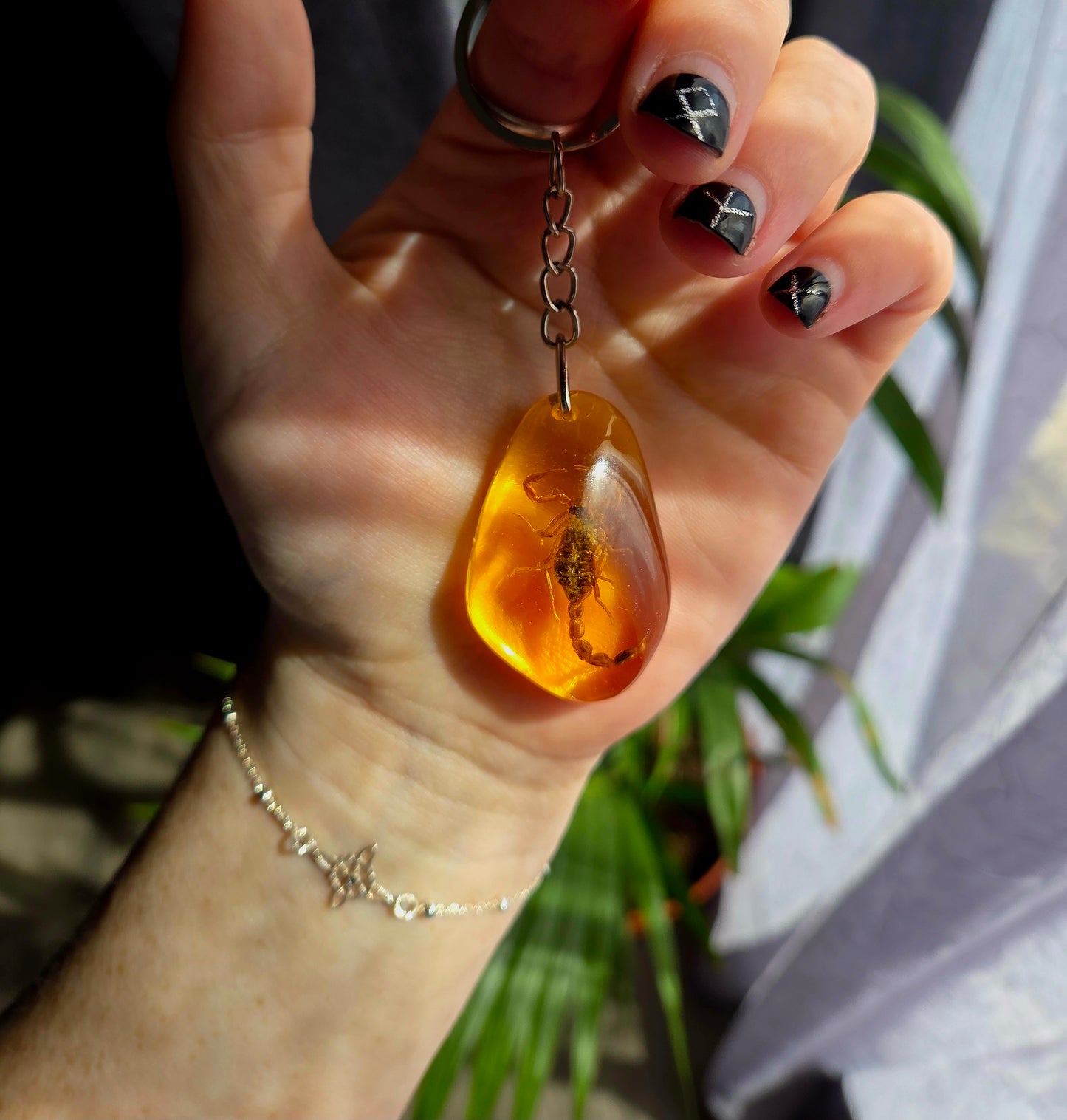 Amber & Scorpion Key Ring Amulet