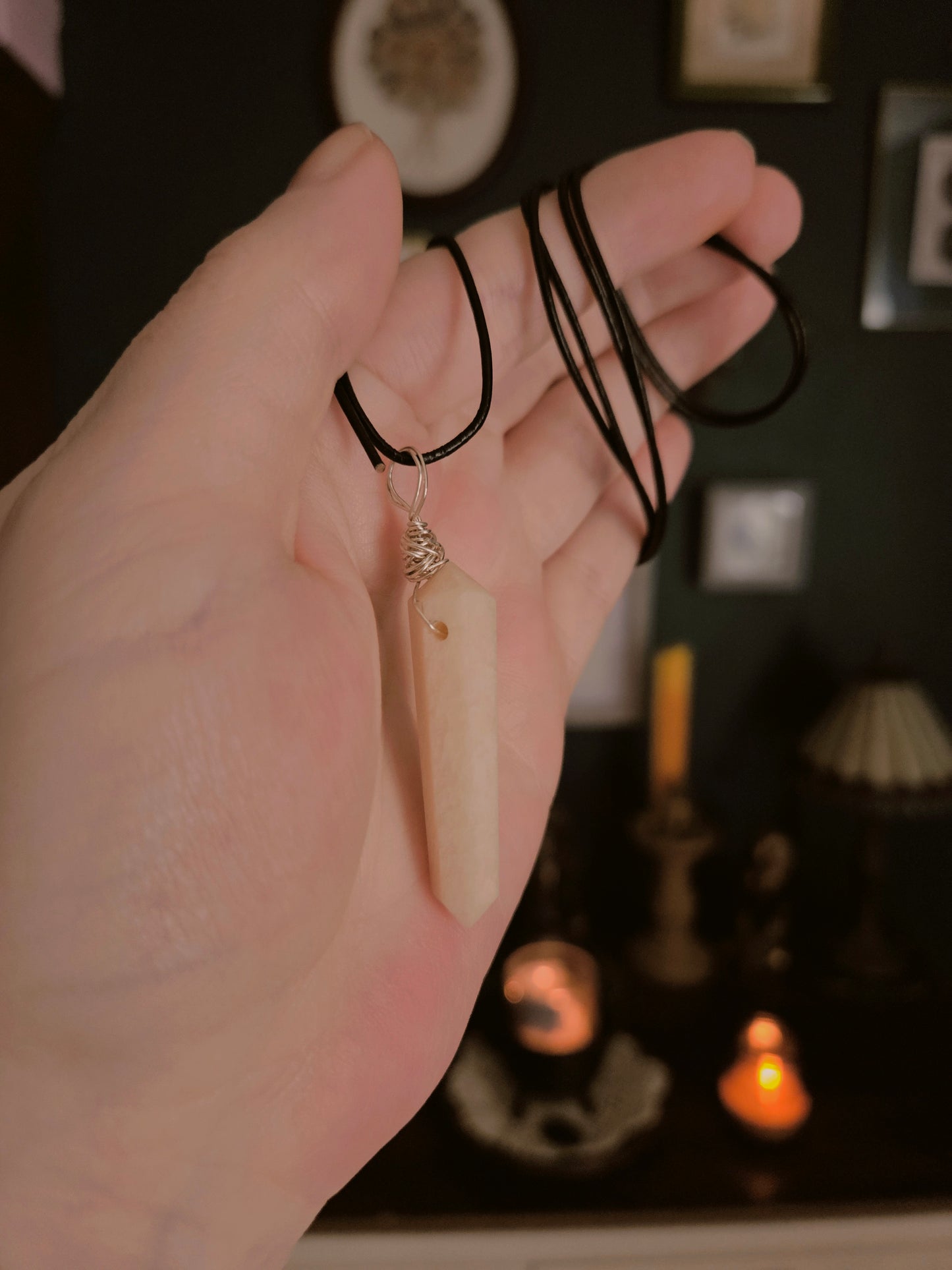 Wire Wrapped Moonstone Necklace & Pendant Amulet