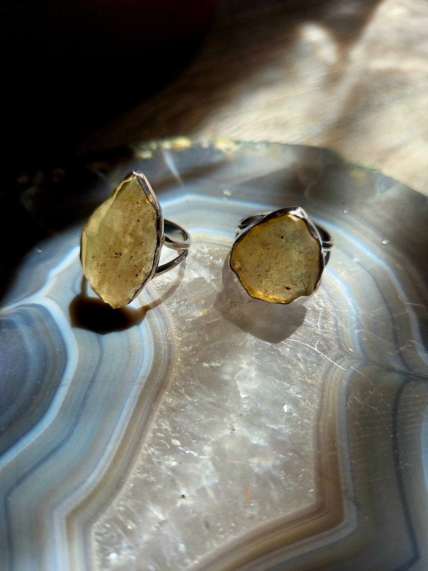 Libyan Desert Glass Sterling Silver Ring