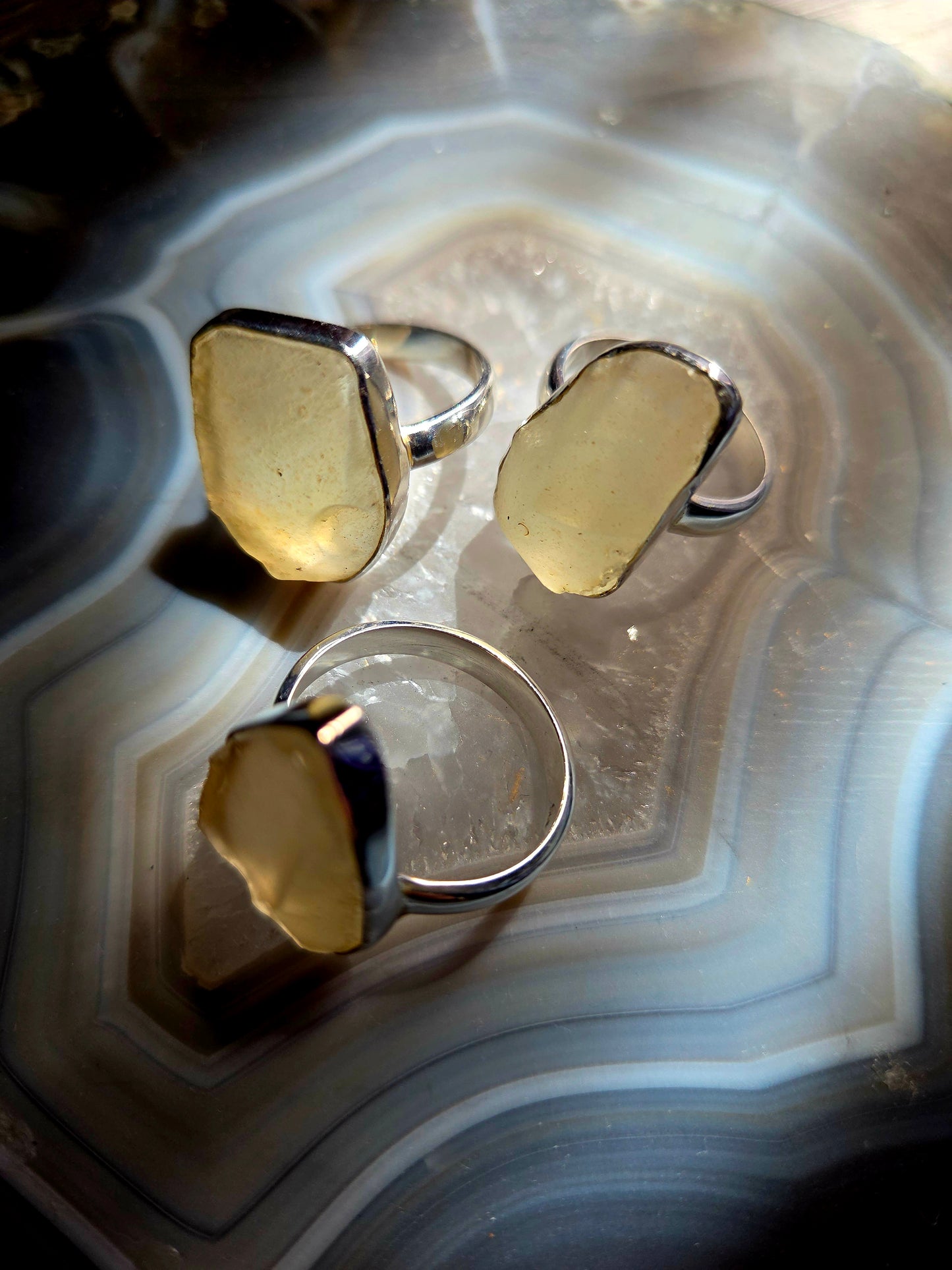 Libyan Desert Glass Sterling Silver Ring