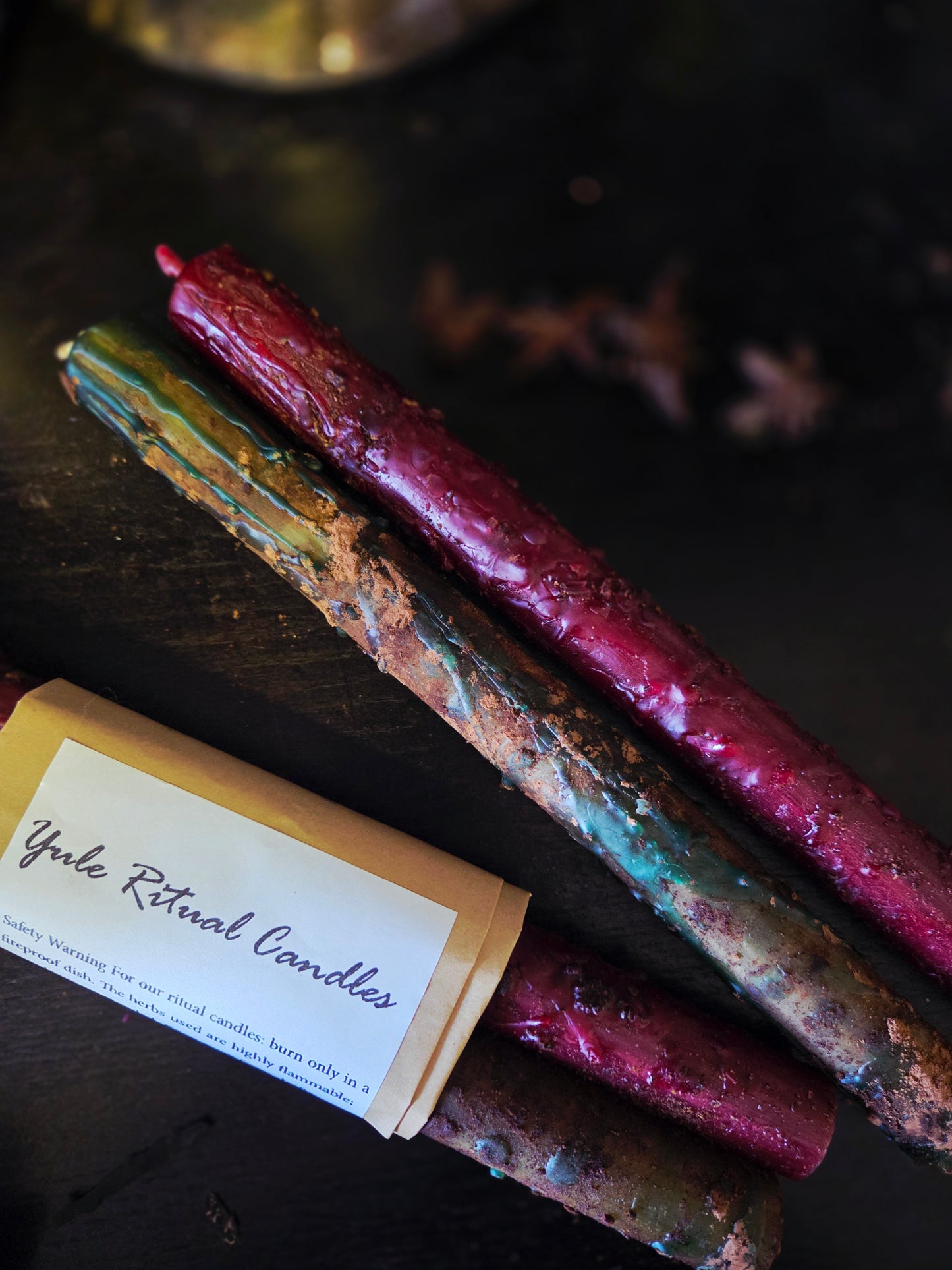 Yule/Winter Solstice Ritual Candles (Pair) - Blessed & Dressed | Esoteric Roots